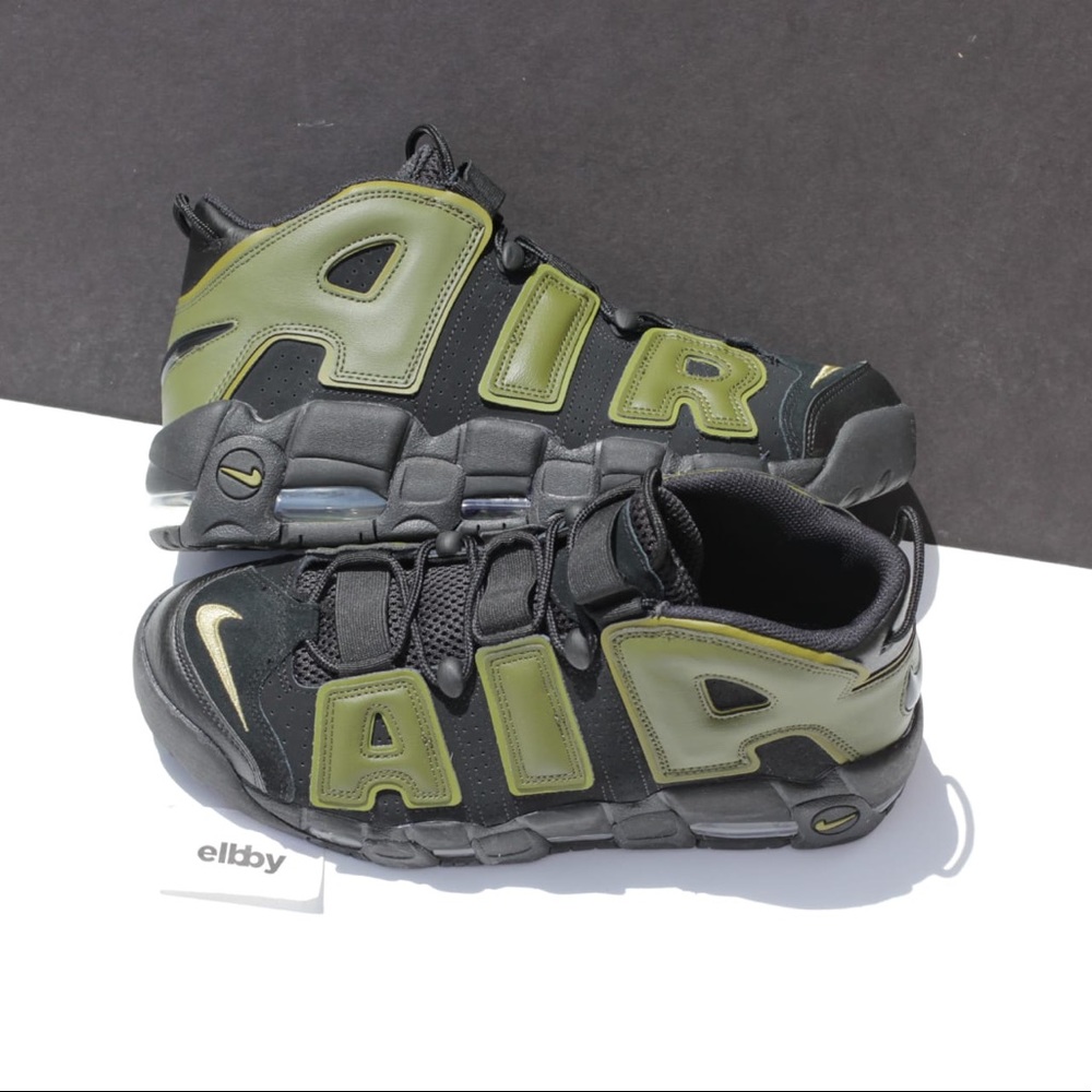 Nike air more uptempo ‘96 Black Rough Green men’s size 10 (No lid)